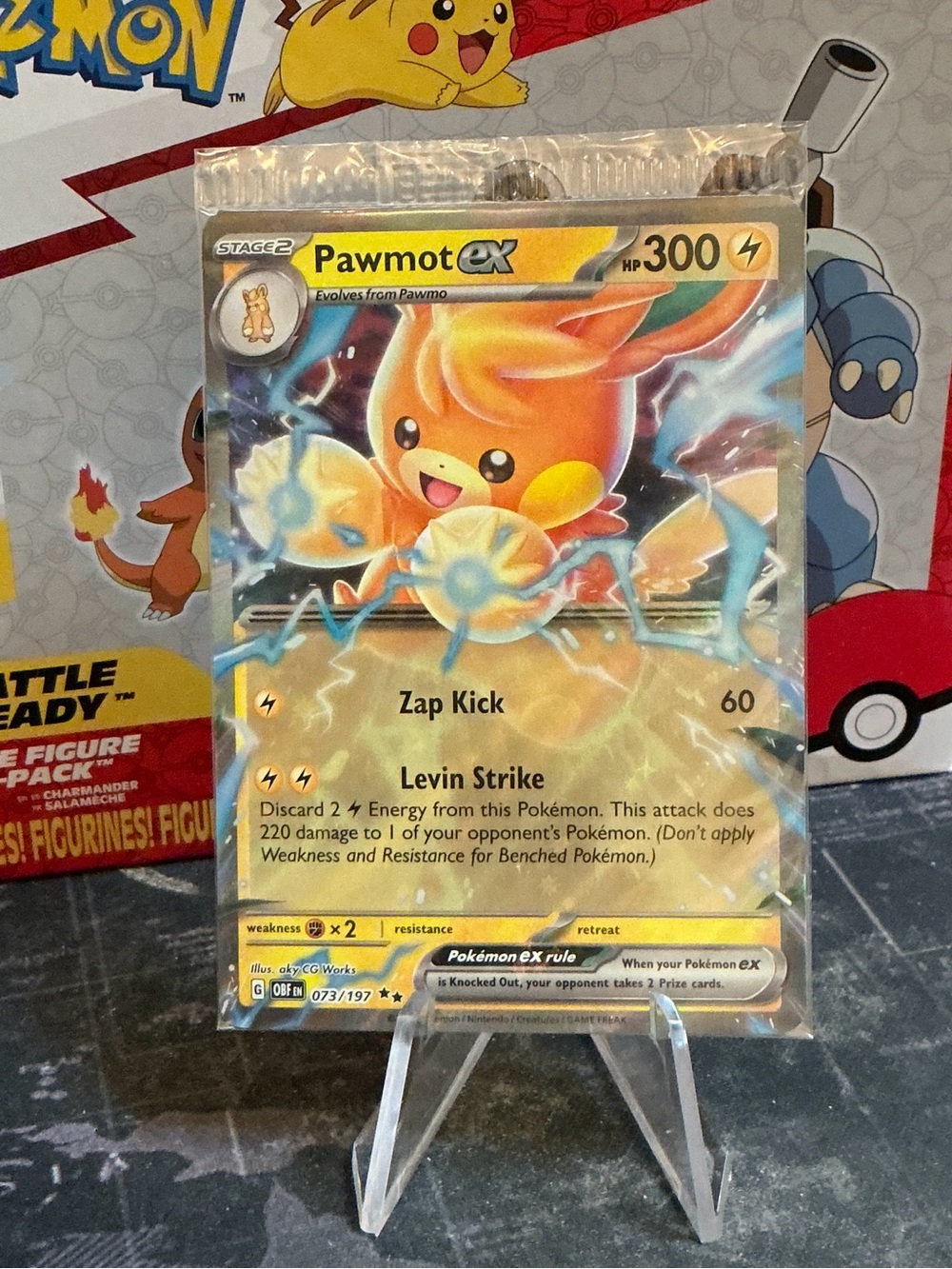 Pokemon Pawmot ex Holographic Sealed Scarlet & Violet Rare Card